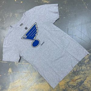 Reebok St. Louis Blues NHL Shirt Hockey Vintage Medium Grey Navy